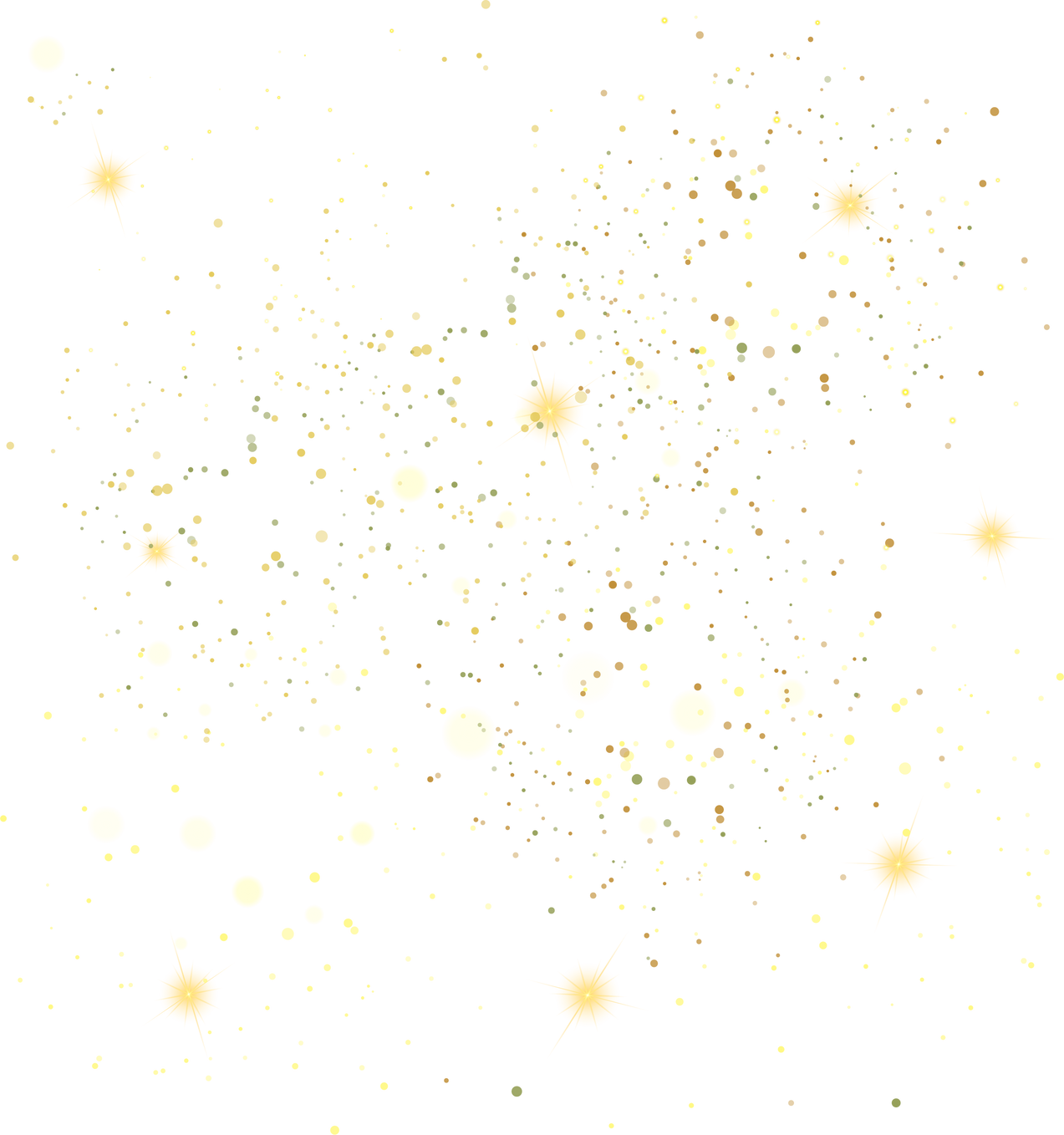 Gold sparkles. Starry golden sky. Gold dust